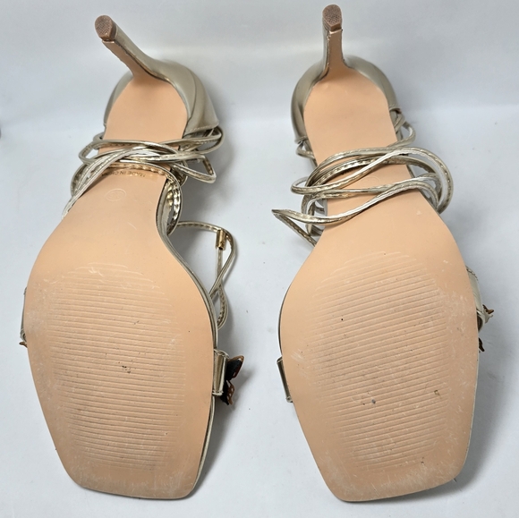 DREAM PAIRS Gold Butterfly Lace Up Strap Stilleto High Heels Sandal - Picture 10 of 16